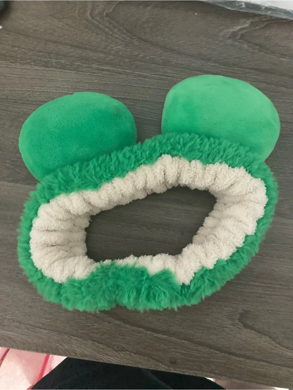 Green Frog Plush Headband for Kids - Soft Fuzzy Animal Hair Accessory